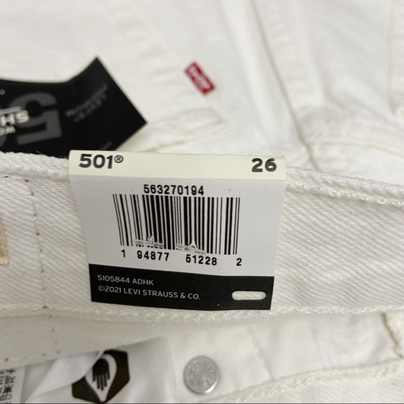 Levi's 501 Original Shorts Hi Rise Distressed Keep It Clean Size 26 NEW - Picture 7 of 8